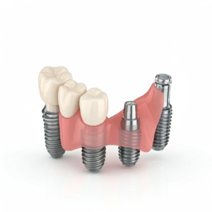 3d diagram of Implant retained denture